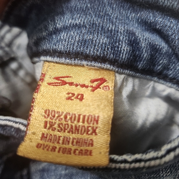 Seven 7 Luxe Distressed Flare Denim Jeans Plus 24 - Picture 4 of 6